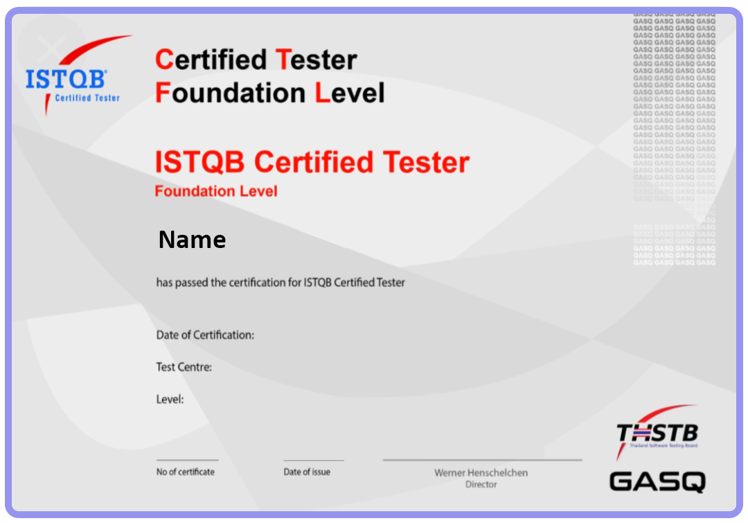 ISTQB Certificate Sample