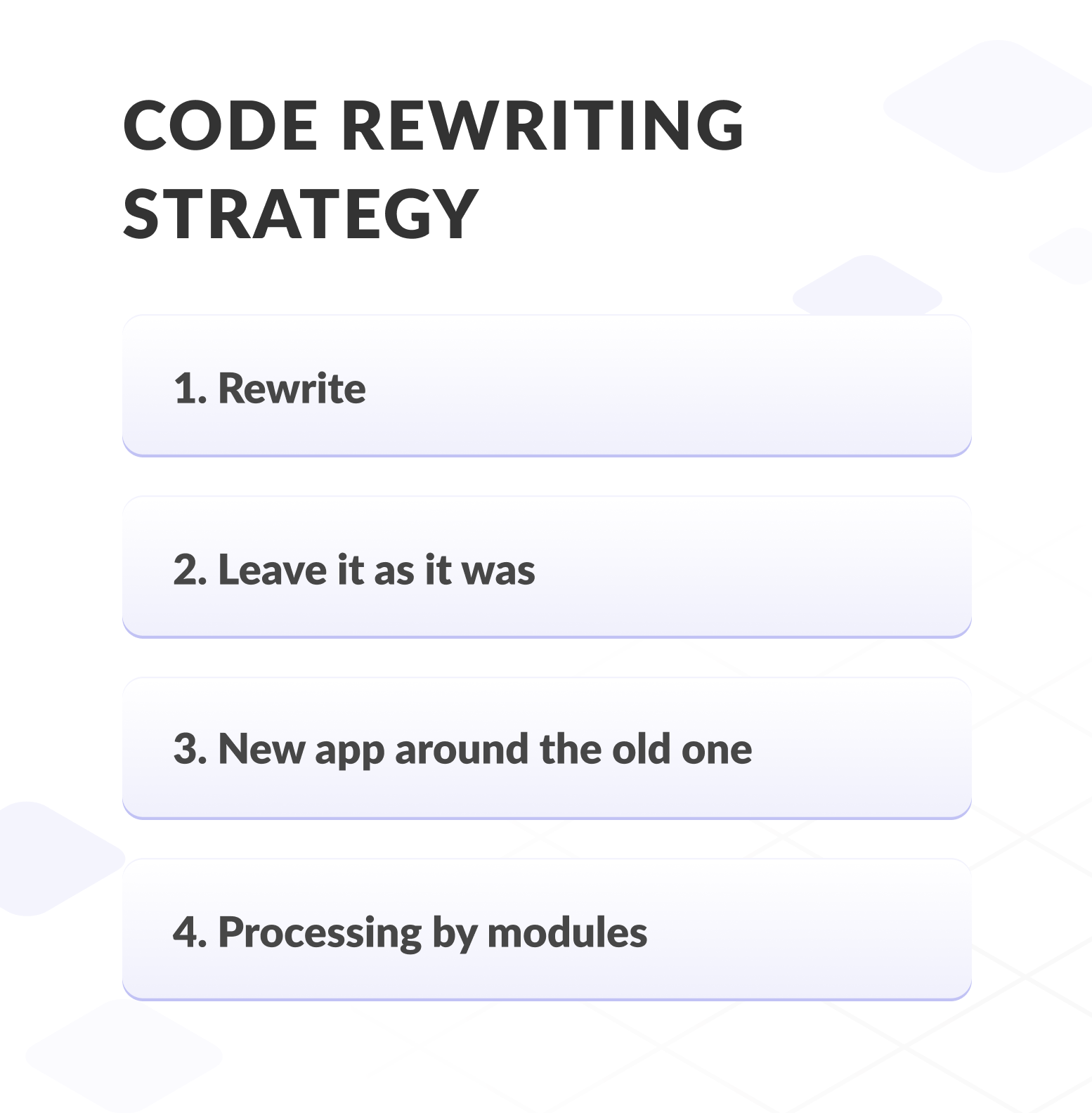 Code Rewriting Strategy
