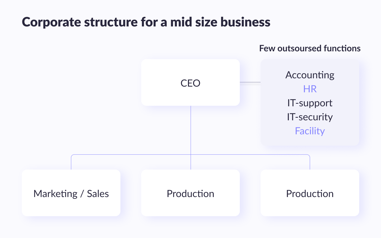 Corporate structure for a medium business