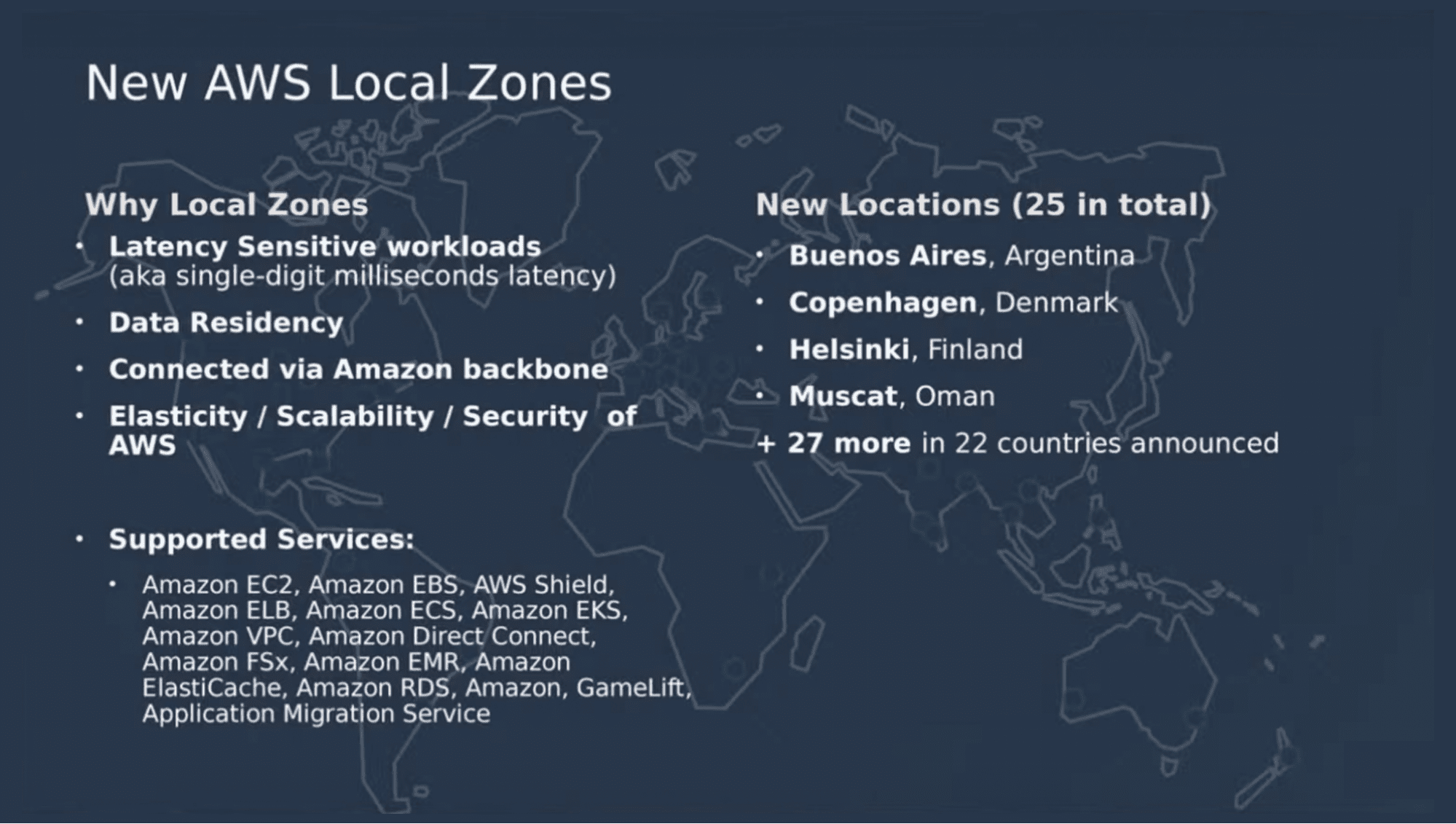 New AWS local timezones